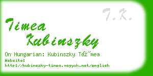 timea kubinszky business card